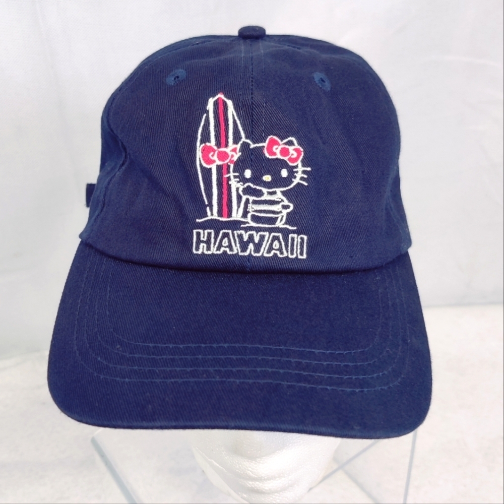 Hello Kitty Hawaii Women's Basketball Cap Hat Navy Blue & Pink Aloha